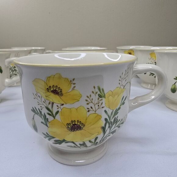 Floral Ceramic Mug with Yellow Flowers - Picture 3 of 5